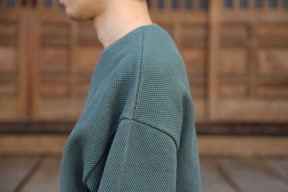 crepuscule(クレプスキュール ) moss stich L/S sweat"GREEN" Style.2019.2.12.