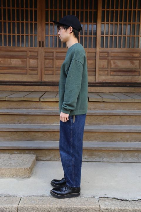 crepuscule(クレプスキュール ) moss stich L/S sweat"GREEN" Style.2019.2.12.