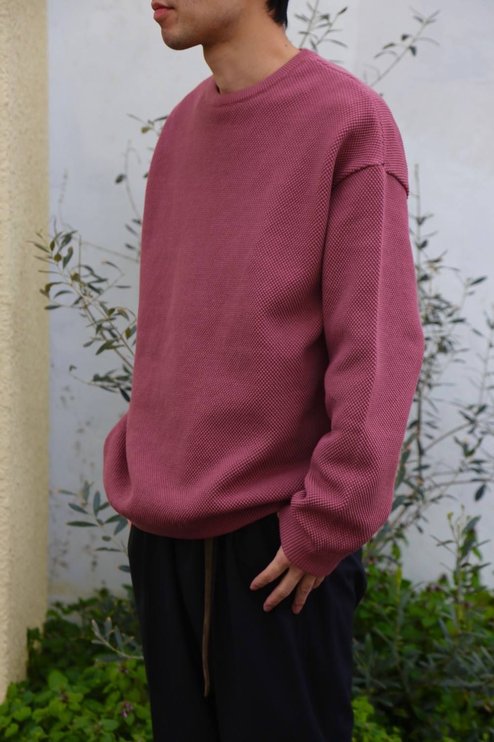 crepuscule(クレプスキュール ) moss stich L/S sweat"PINK" Style.2019.2.13.
