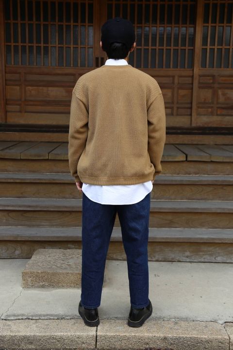 crepuscule(クレプスキュール )moss stich cardigan"KHAKI" Style.2019.2.14.