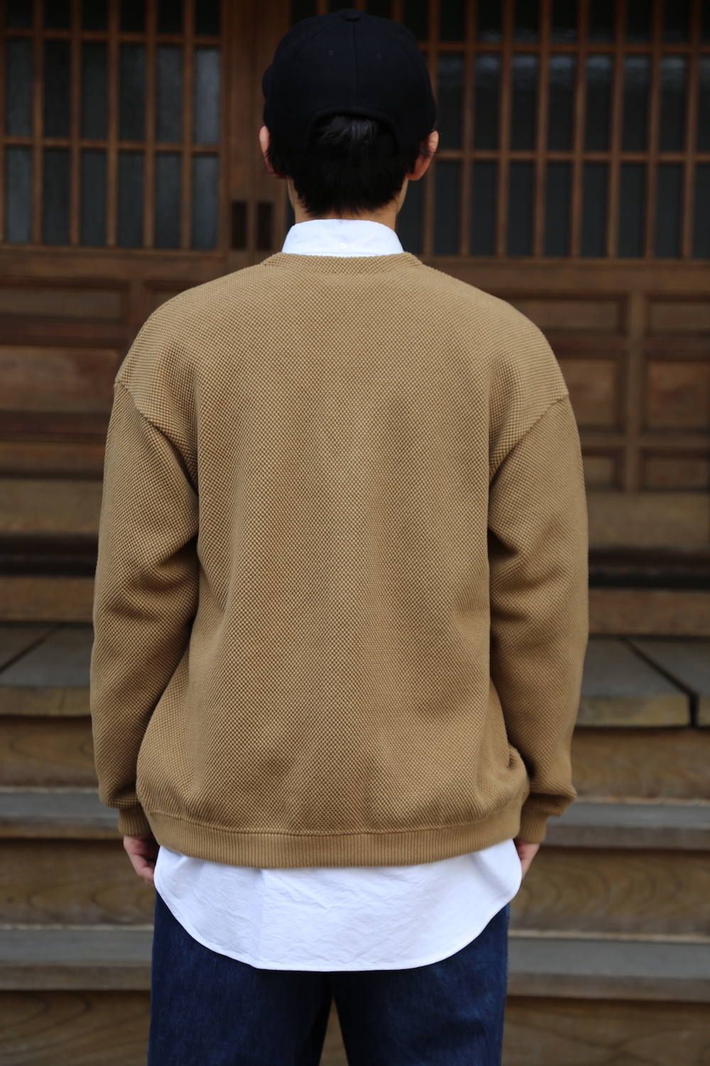 crepuscule(クレプスキュール )moss stich cardigan"KHAKI" Style.2019.2.14.