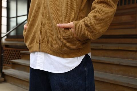 crepuscule(クレプスキュール )moss stich cardigan"KHAKI" Style.2019.2.14.
