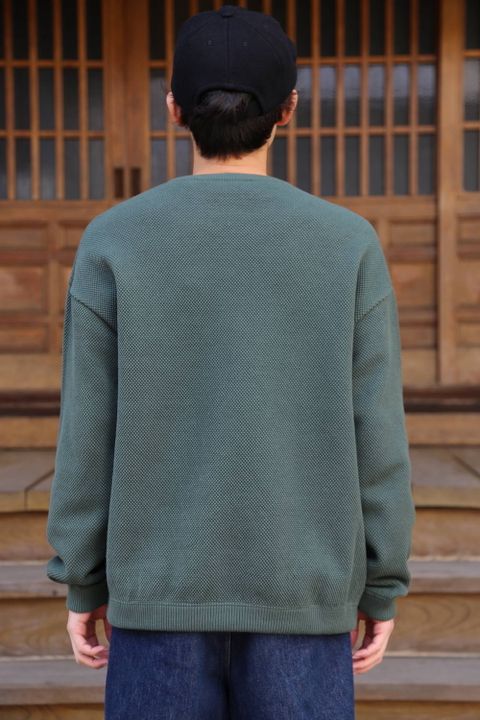 crepuscule(クレプスキュール ) moss stich L/S sweat"GREEN" Style.2019.2.12.