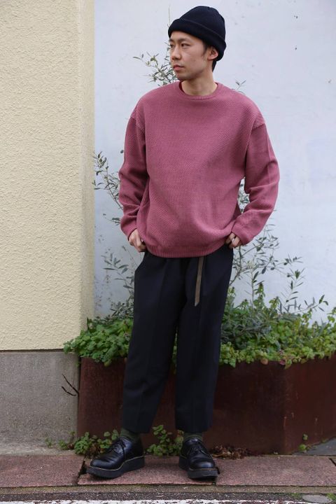 crepuscule(クレプスキュール ) moss stich L/S sweat"PINK" Style.2019.2.13.