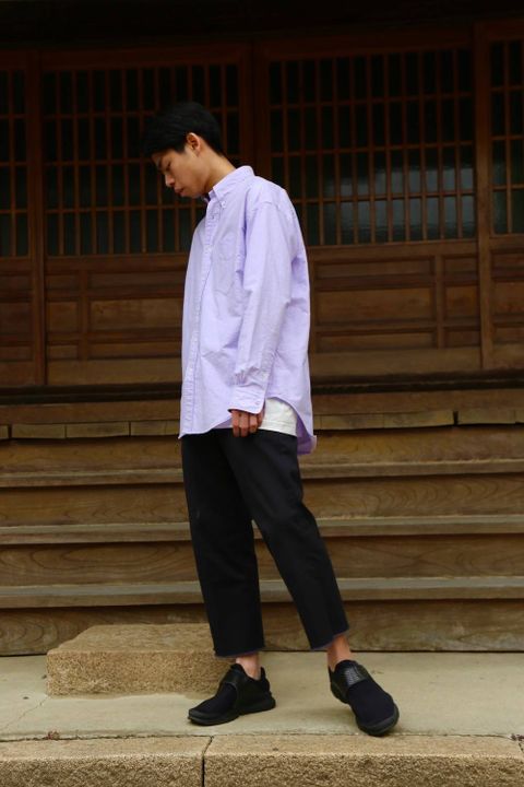 Graphpaper(グラフペーパー)オックスフォードボタンダウンシャツ-Oxford L/S B.D Box Shirt"LAVENDER"Style.2019.4.28.