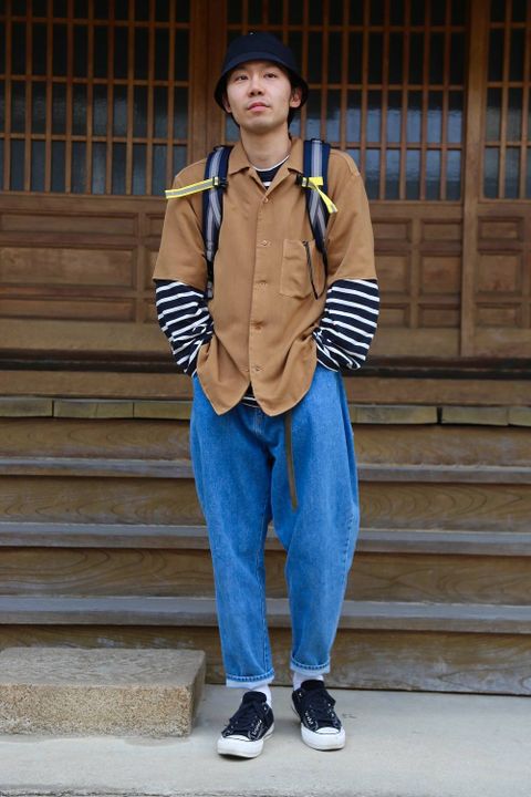 Graphpaper ソフトキュプラオープンカラーシャツ"BROWN"Style.2019.4.7.
