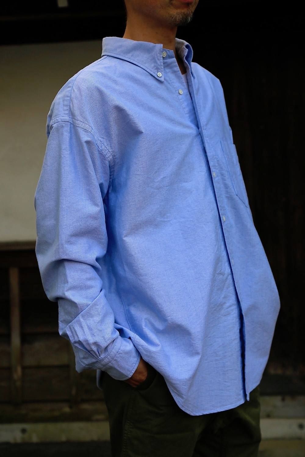 Graphpaper　ボタンダウンシャツ　青　F Graphpaper (グラフペーパー) Oxford S/S Oversized B.D Shirt