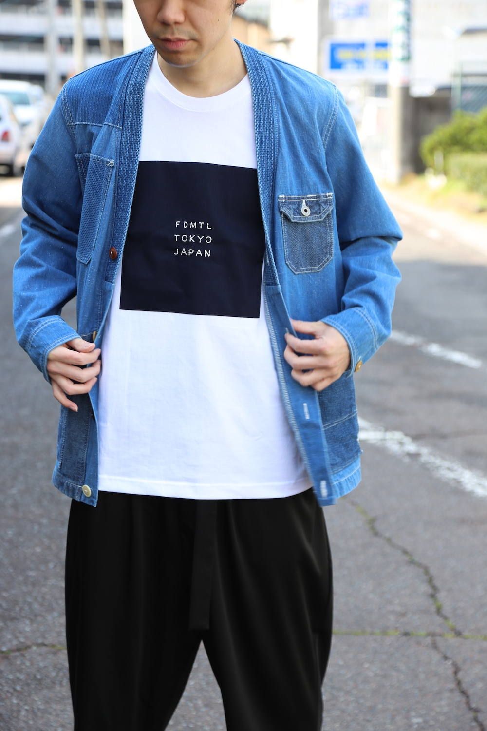 FDMTL SQUARE SASHIKO TEE style.2019.4.10.