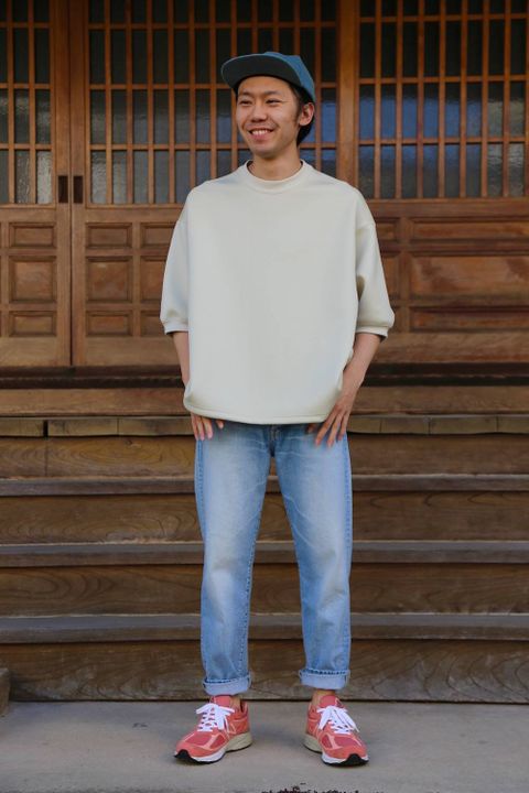 DIGAWEL DOUBLE-KNIT S/S P/O"BEIGE"Style.2019.4.6.