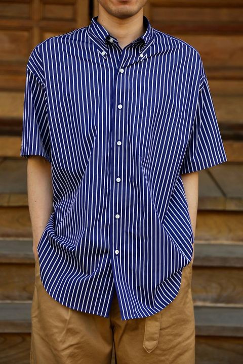 Graphpaper(グラフペーパー)THOMAS MASON S/S B.D Box Shirt"NAVY ST"&Chino Belted Pants  Style.2019.4.21.