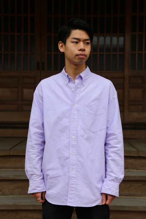 Graphpaper(グラフペーパー)オックスフォードボタンダウンシャツ-Oxford L/S B.D Box Shirt"LAVENDER"Style.2019.4.28.