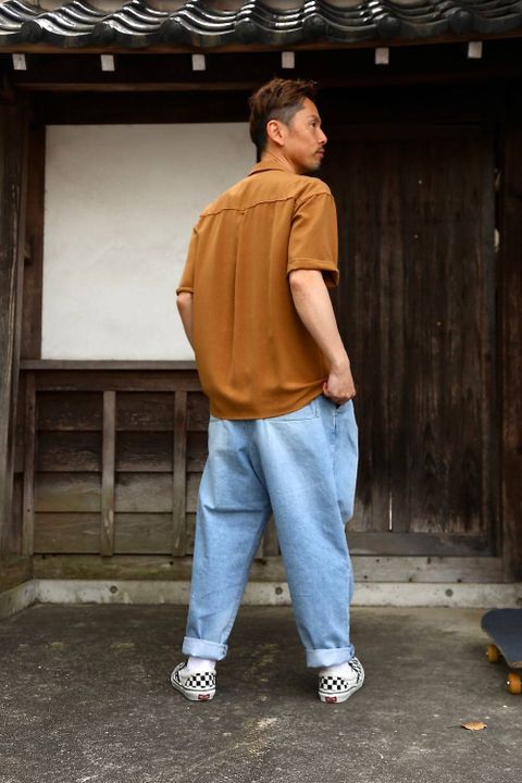 Dulcamara 新作デニムオーバータックパンツスタイル2019.4.13.