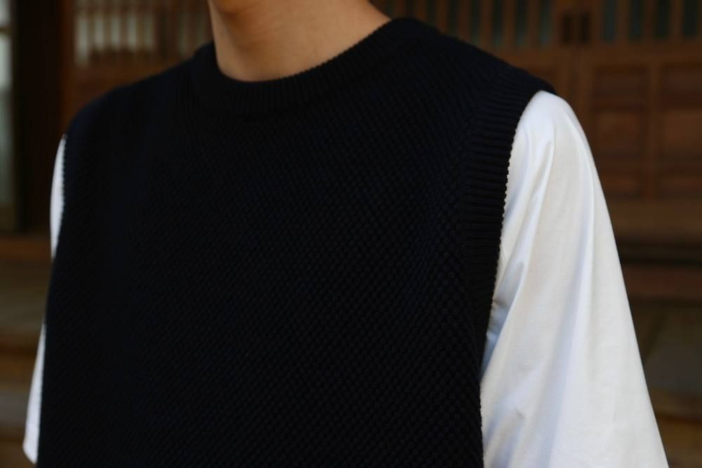 crepuscule(クレプスキュール) moss stich vest"black"Style.2019.4.27.