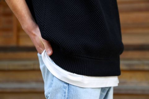 crepuscule(クレプスキュール) moss stich vest"black"Style.2019.4.27.