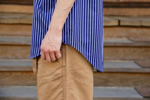 Graphpaper(グラフペーパー)THOMAS MASON S/S B.D Box Shirt"NAVY ST"&Chino Belted Pants  Style.2019.4.21.