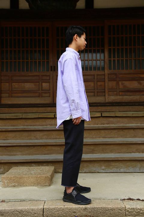 Graphpaper(グラフペーパー)オックスフォードボタンダウンシャツ-Oxford L/S B.D Box Shirt"LAVENDER"Style.2019.4.28.