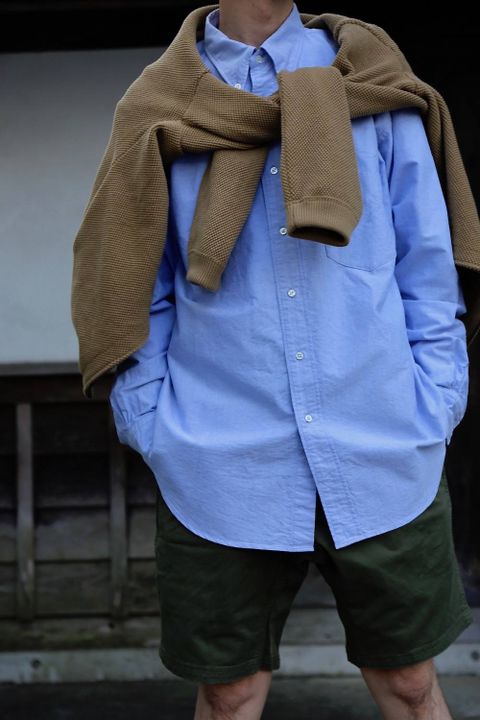 Gaphpaper オックスフォードボタンダウンシャツ"BLUE"ミックススタイル2019.4.20.