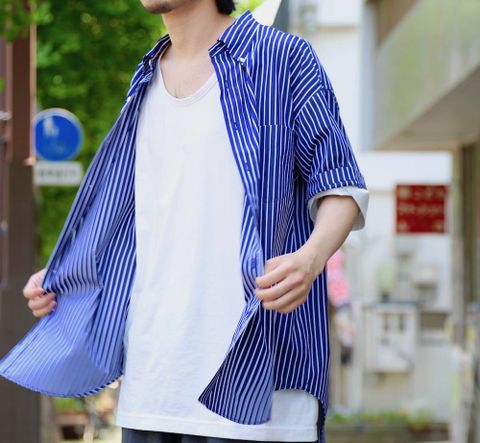 Graphpaper(グラフペーパー)THOMAS MASON S/S B.D Box Shirt"NAVY" Style.2019.5.13.