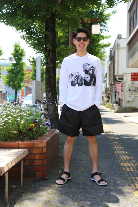 WIND AND SEA LONG SLEEVE CUT-SEWN DOGS PHOTO"WHITE"Style.2019.5.15.