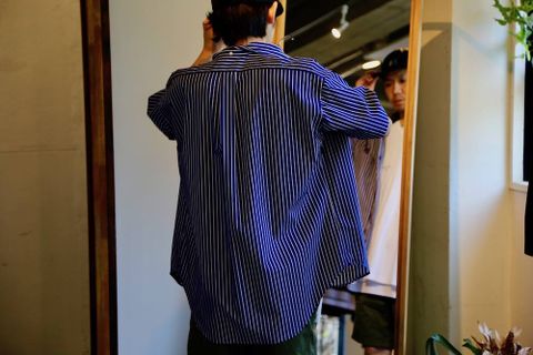 Graphpaper(グラフペーパー) THOMAS MASON S/S B.D Box Shirt"NAVY ST"Style.2019.5.3.