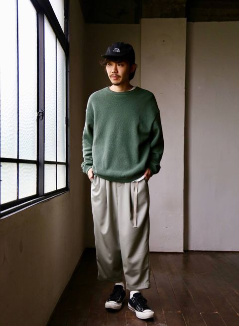 Dulcamara(ドゥルカマラ)よそいきタックワイドPT"STONE GREEN"Style.2019.5.20.