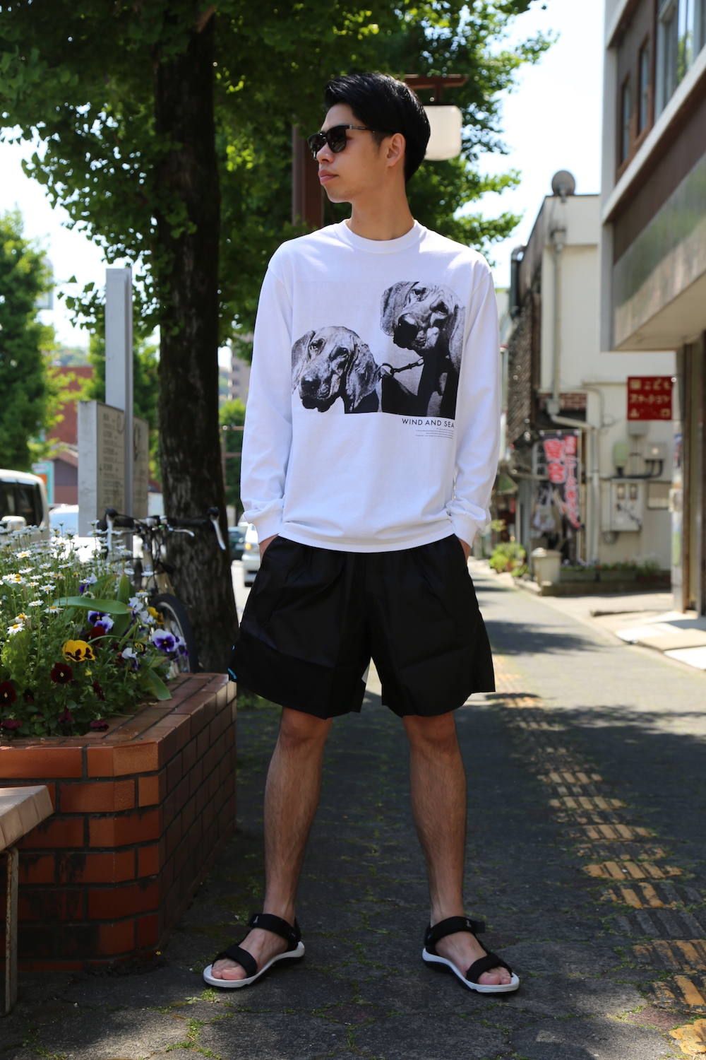WIND AND SEA LONG SLEEVE CUT-SEWN DOGS PHOTO"WHITE"Style.2019.5.15.