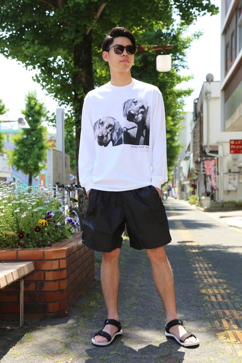 WIND AND SEA LONG SLEEVE CUT-SEWN DOGS PHOTO"WHITE"Style.2019.5.15.