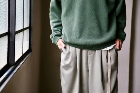 Dulcamara(ドゥルカマラ)よそいきタックワイドPT"STONE GREEN"Style.2019.5.20.