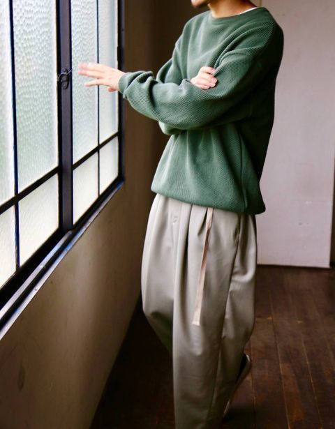 Dulcamara(ドゥルカマラ)よそいきタックワイドPT"STONE GREEN"Style.2019.5.20.