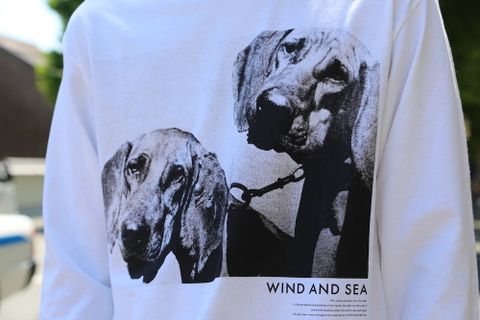 WIND AND SEA LONG SLEEVE CUT-SEWN DOGS PHOTO"WHITE"Style.2019.5.15.