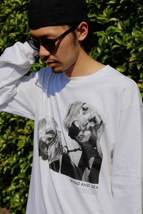 WIND AND SEA (ウィンダンシー)LONG SLEEVE CUT-SEWN DOGS PHOTO"WHITE"Style.2019.5.11.