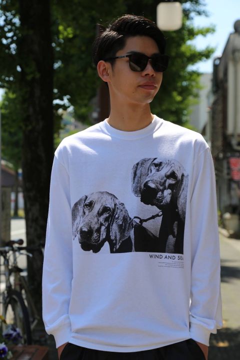 WIND AND SEA LONG SLEEVE CUT-SEWN DOGS PHOTO"WHITE"Style.2019.5.15.