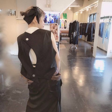 sulvam レイヤードスカートパンツ"BLACK"Style.2019.6.24.