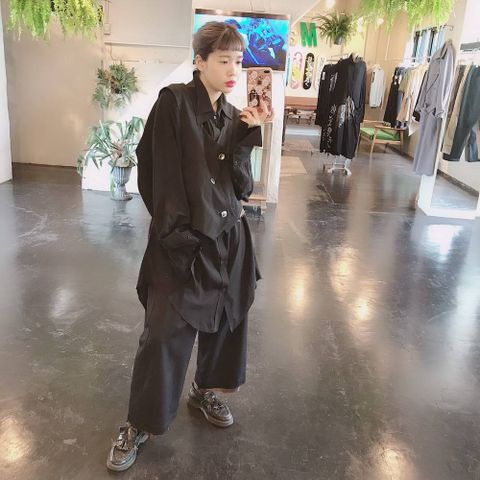 sulvamダブルカラーオーバーシャツMIXスタイル2019.6.30.