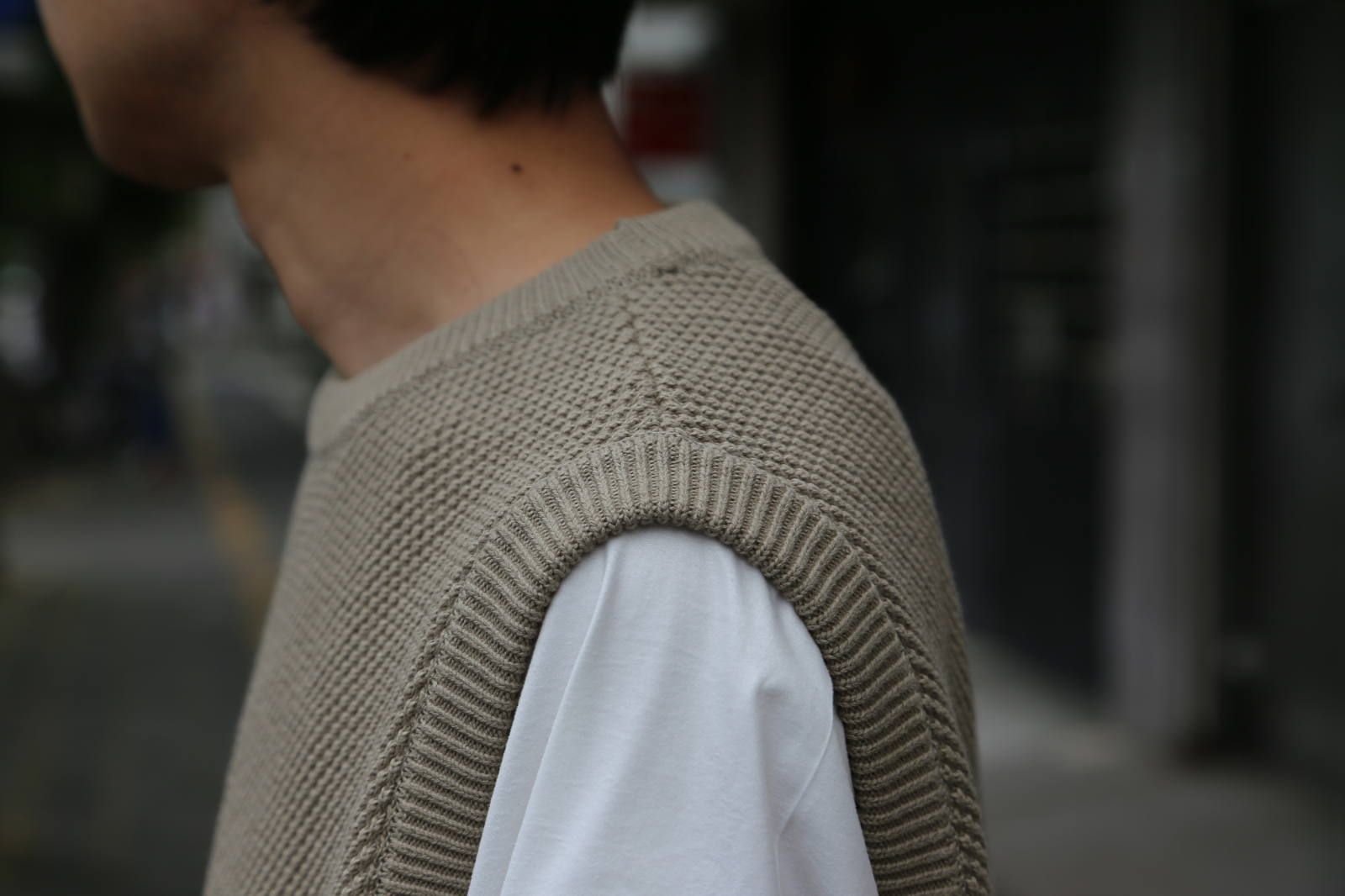 crepuscule  moss stich vest"GRAYBEIGE"Style.2019.6.29.