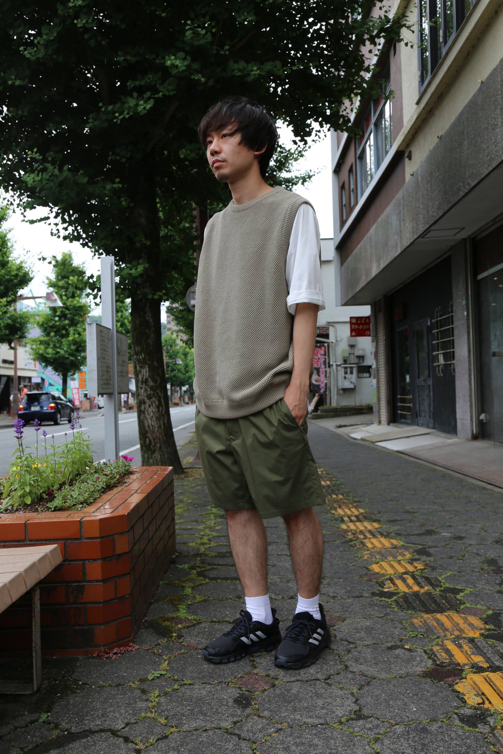 crepuscule  moss stich vest"GRAYBEIGE"Style.2019.6.29.