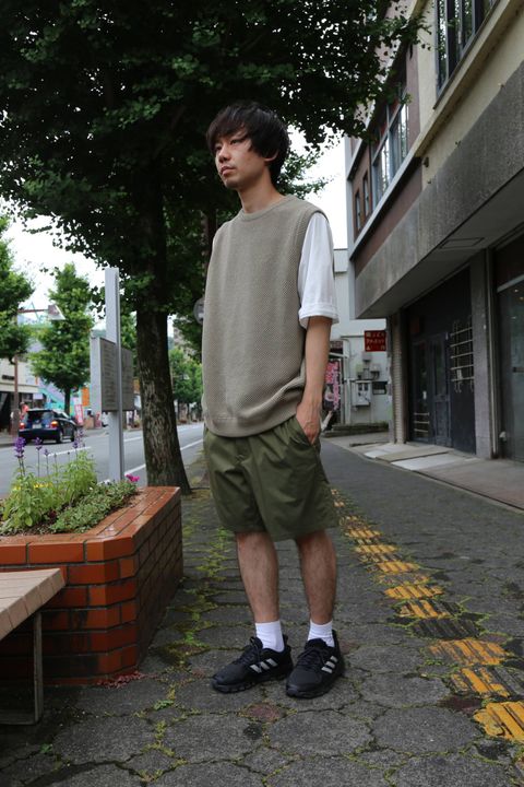 crepuscule  moss stich vest"GRAYBEIGE"Style.2019.6.29.