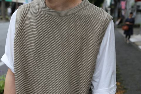 crepuscule  moss stich vest"GRAYBEIGE"Style.2019.6.29.
