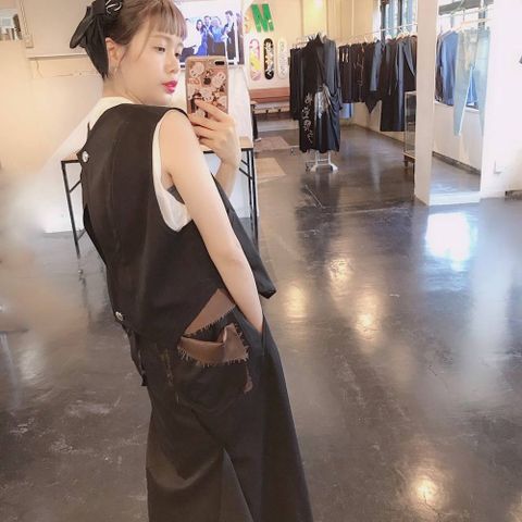 sulvam レイヤードスカートパンツ"BLACK"Style.2019.6.24.