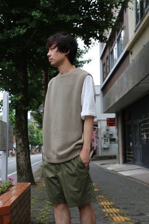 crepuscule  moss stich vest"GRAYBEIGE"Style.2019.6.29.