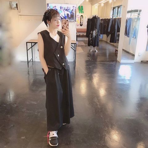 sulvam レイヤードスカートパンツ"BLACK"Style.2019.6.24.