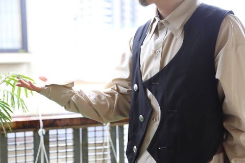 sulvamダブルカラーオーバーシャツ"BEIGE"スタイル2019.6.30.