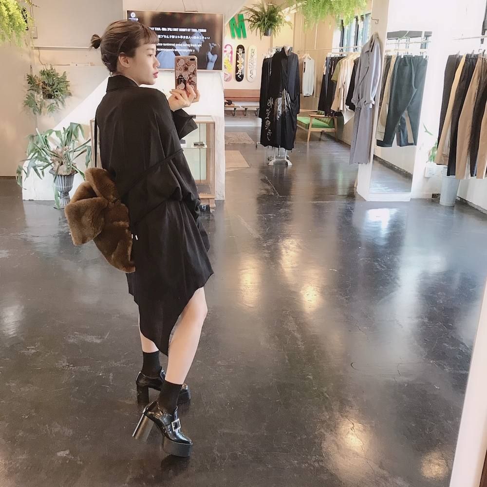 sulvam ダブルカラーオーバーシャツ"BLACK"Style.2019.6.19.