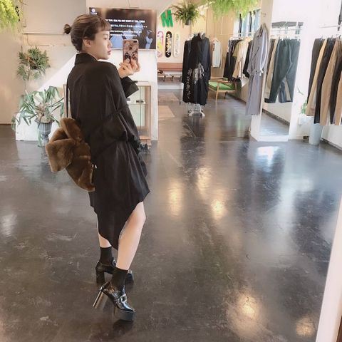 sulvam ダブルカラーオーバーシャツ"BLACK"Style.2019.6.19.