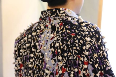 sulvam leopard pearl zip JKT"WHITE"スタイル.2019.7.11.