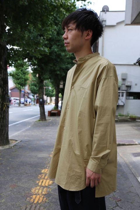 Dulcamara(ドゥルカマラ)スタンドカラーポケットシャツ"SAND YELLOW"Style.2019.7.31.