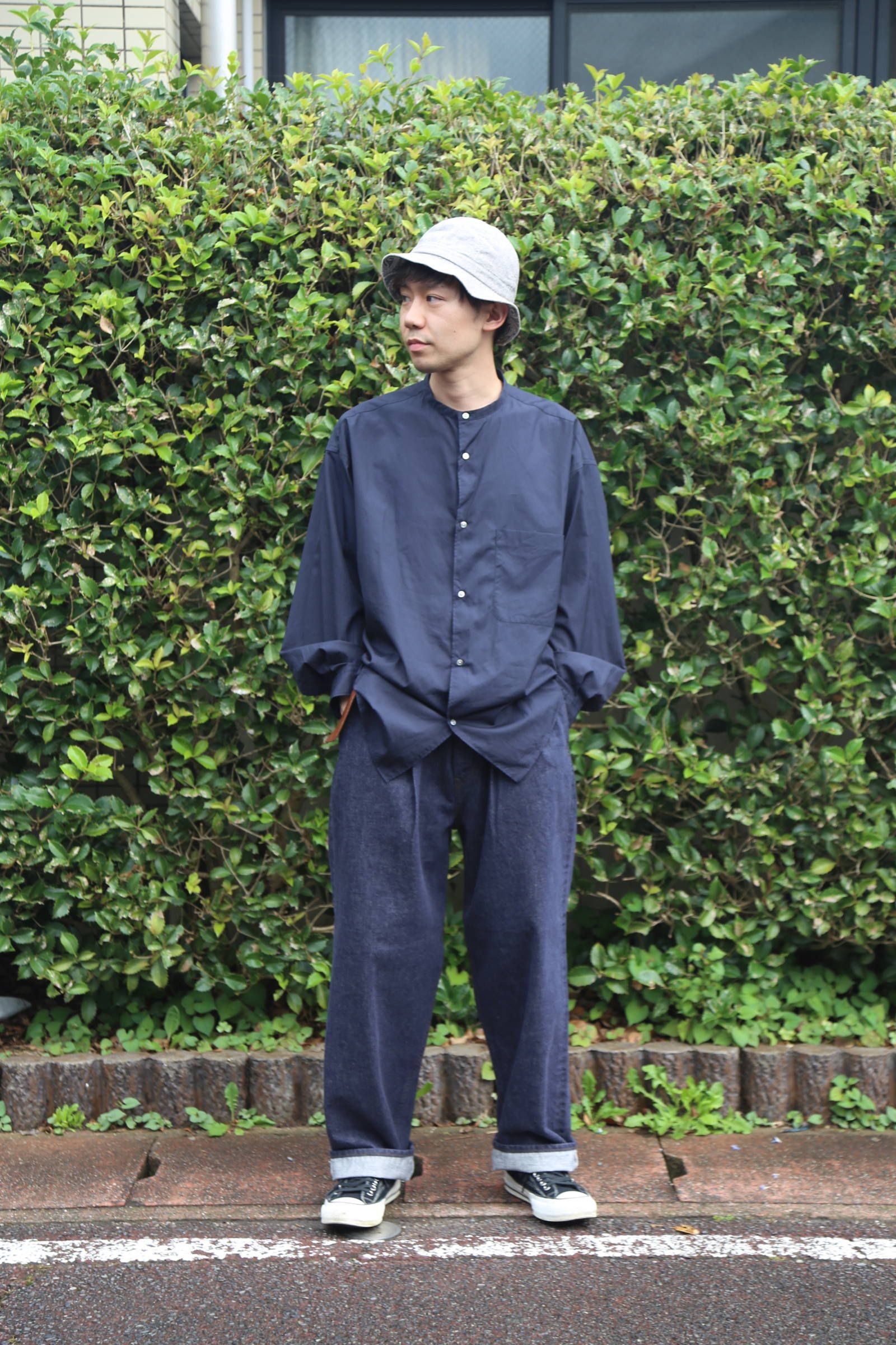 Graphpaper 2019A/W Broad Band Collar Oversized Shirt.Style.2019.7.21.
