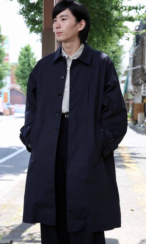 DIGAWEL RAGLAN SLEEVES COAT"BLACK"スタイル.2019.7.27.