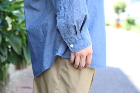 Graphpaper(グラフペーパー) Dungaree Band Collar Oversized Shirt"INDIGO"2019.7.30.