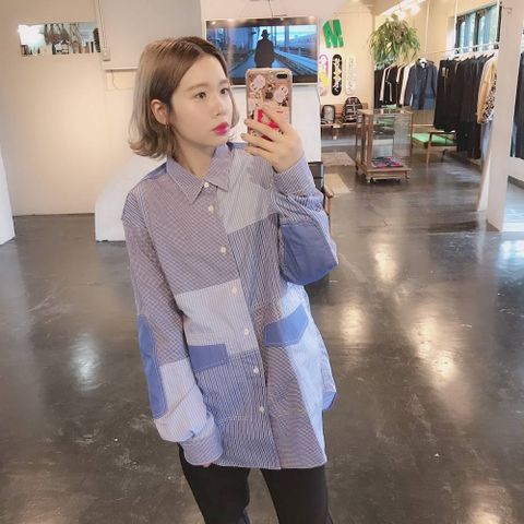 COMME des GARCONS HOMMEパッチワークシャツスタイル.2019.7.24.